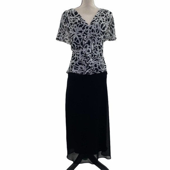 Ksl Printed V-Neck Maxi Shirt Dress Size 16W - Picture 1 of 14